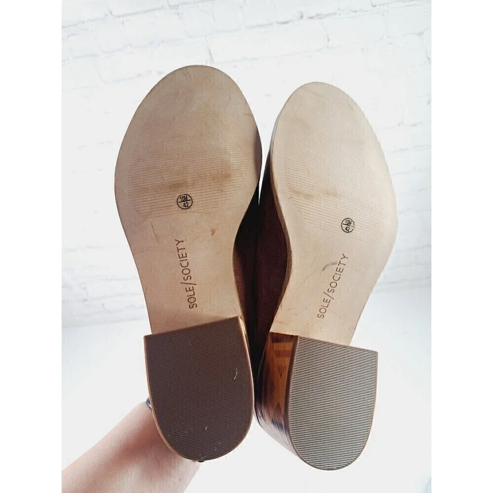 Sole Society Tammie Brown Leather Mules Women’s Size 10M - Picture 8 of 9